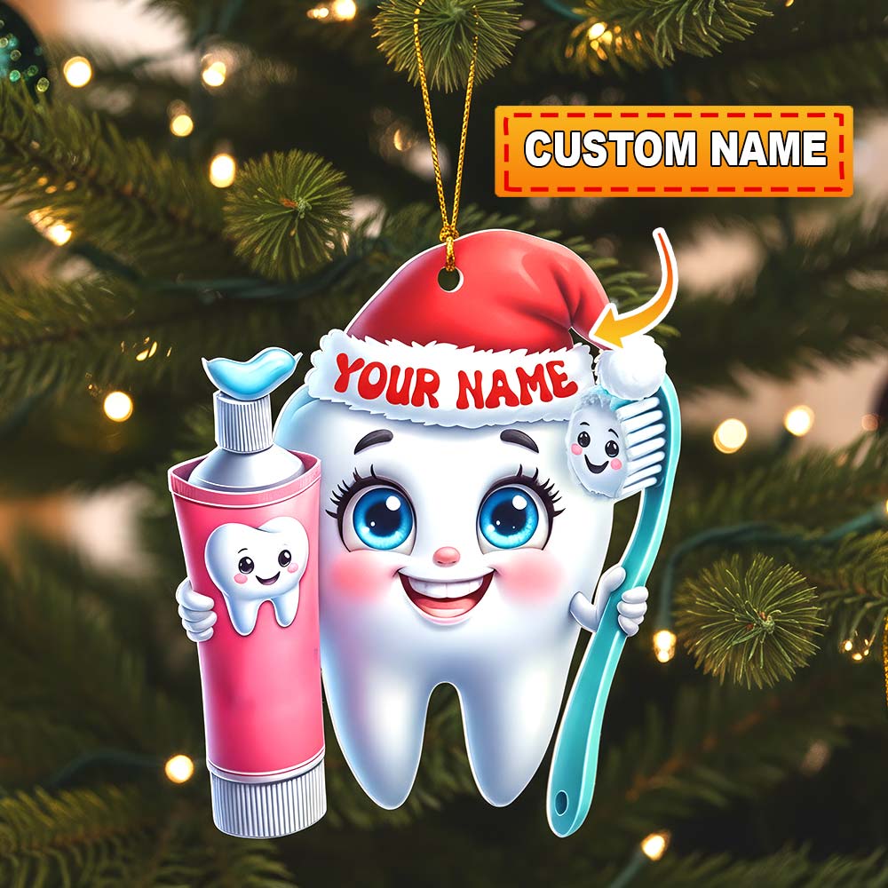 Blisscorners Beautiful Teeth, Home Decor, Christmas Ornament, Personalized Ornament2D Flat LM2111