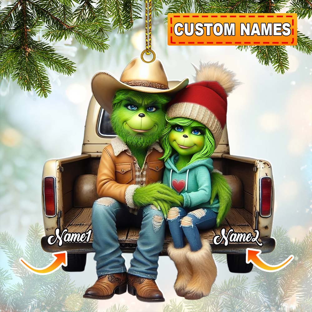 Blisscorners Custom Name Couple Christmas Ornament, Lover Christmas Gift2D Flat LM2111