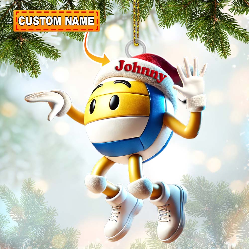 Blisscorners Custom Name Volleyball Ornament, Volleyball Lover Christmas Gift2D Flat LM2211