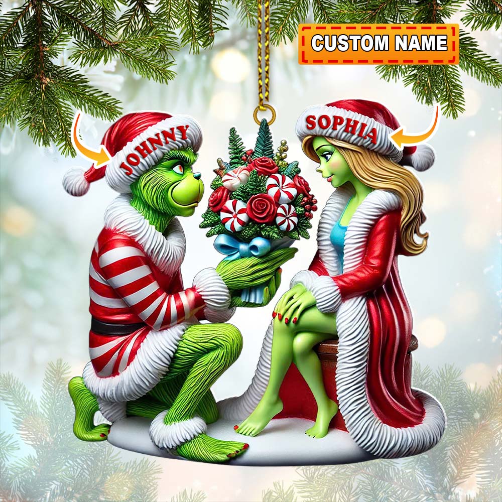 Blisscorners Custom Name Couple Ornament, Couple Christmas Gift2D Flat LM2111