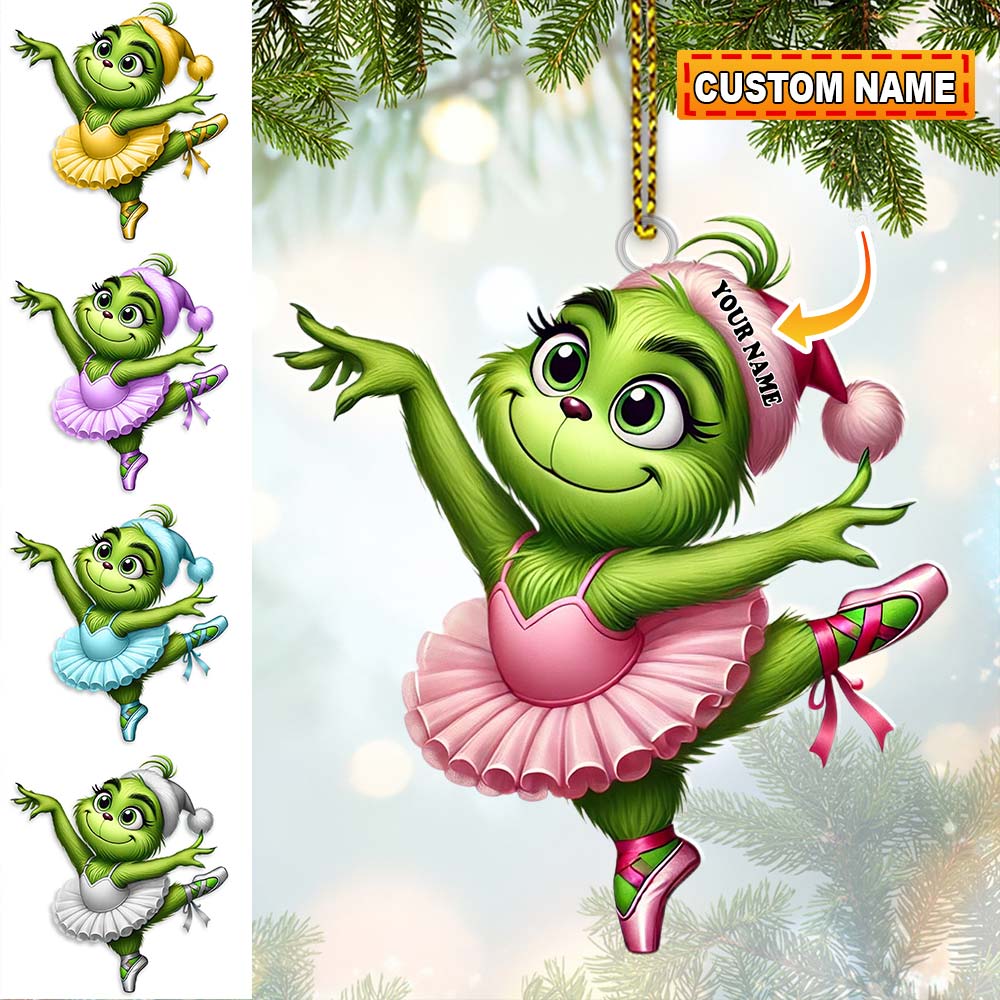 Blisscorners Custom Name Grinch Dance Ornament,  Christmas Gift Decoration2D Flat LM2111