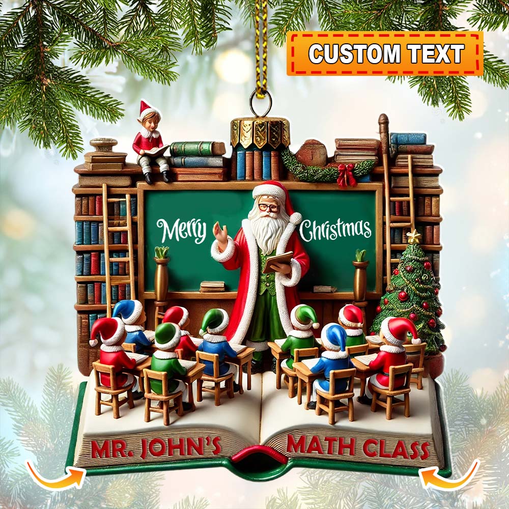 Blisscorners Custom Name Teacher Ornament, Teacher Christmas Decoration2D Flat LM2111