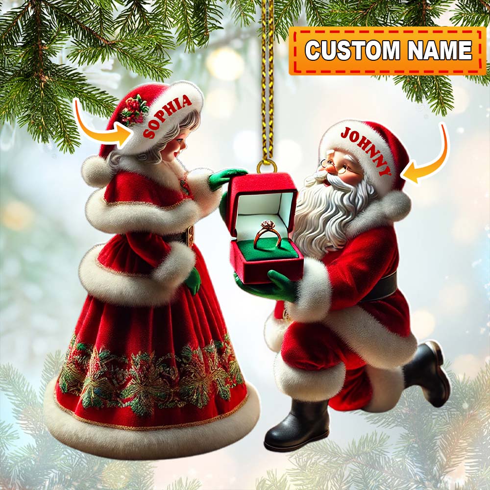Blisscorners Custom Name Couple Ornament, Couple Christmas Gift52D Flat LM2111