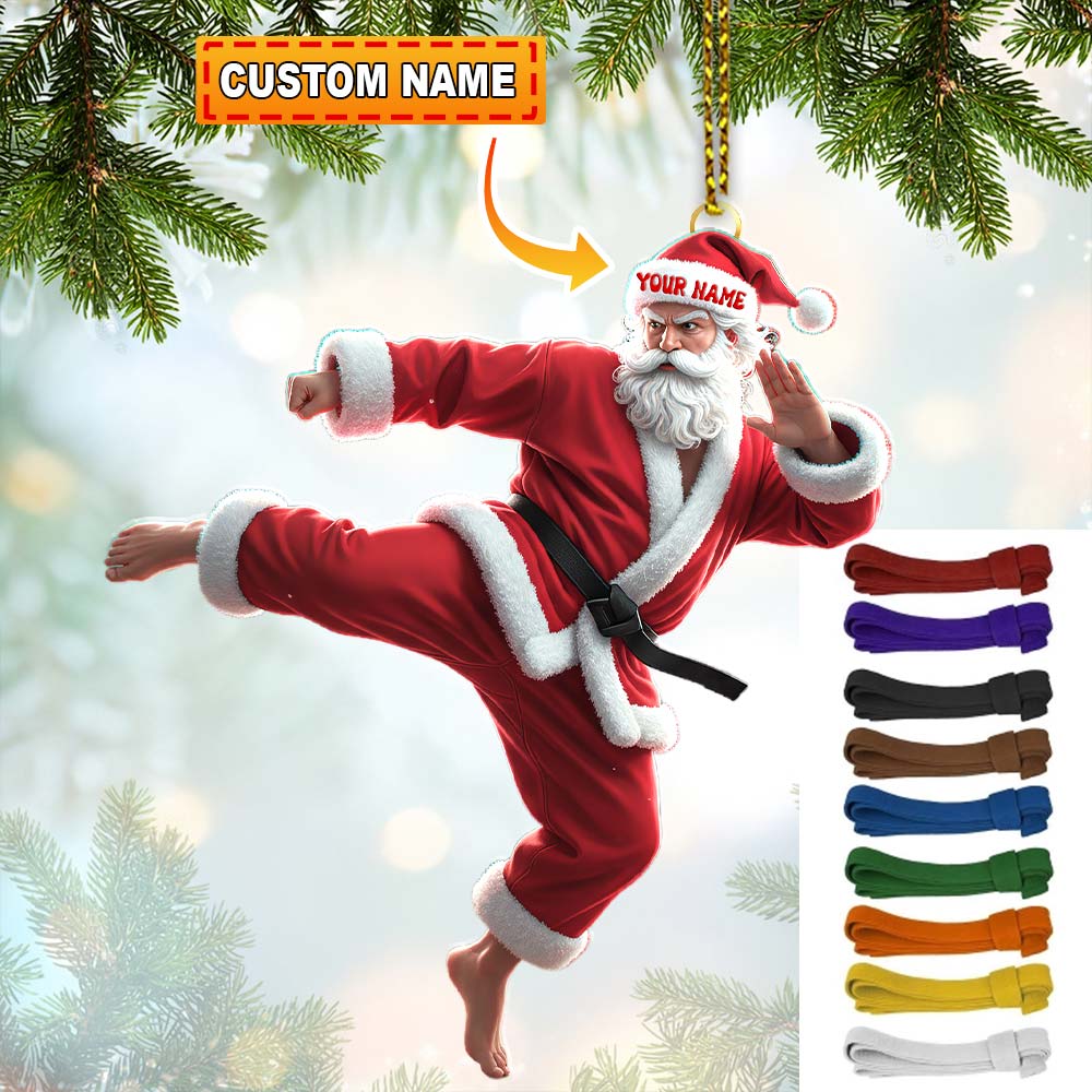 Blisscorners Karate Santa, Home Decor, Christmas Ornament, Personalized Ornaments2D Flat LM2111
