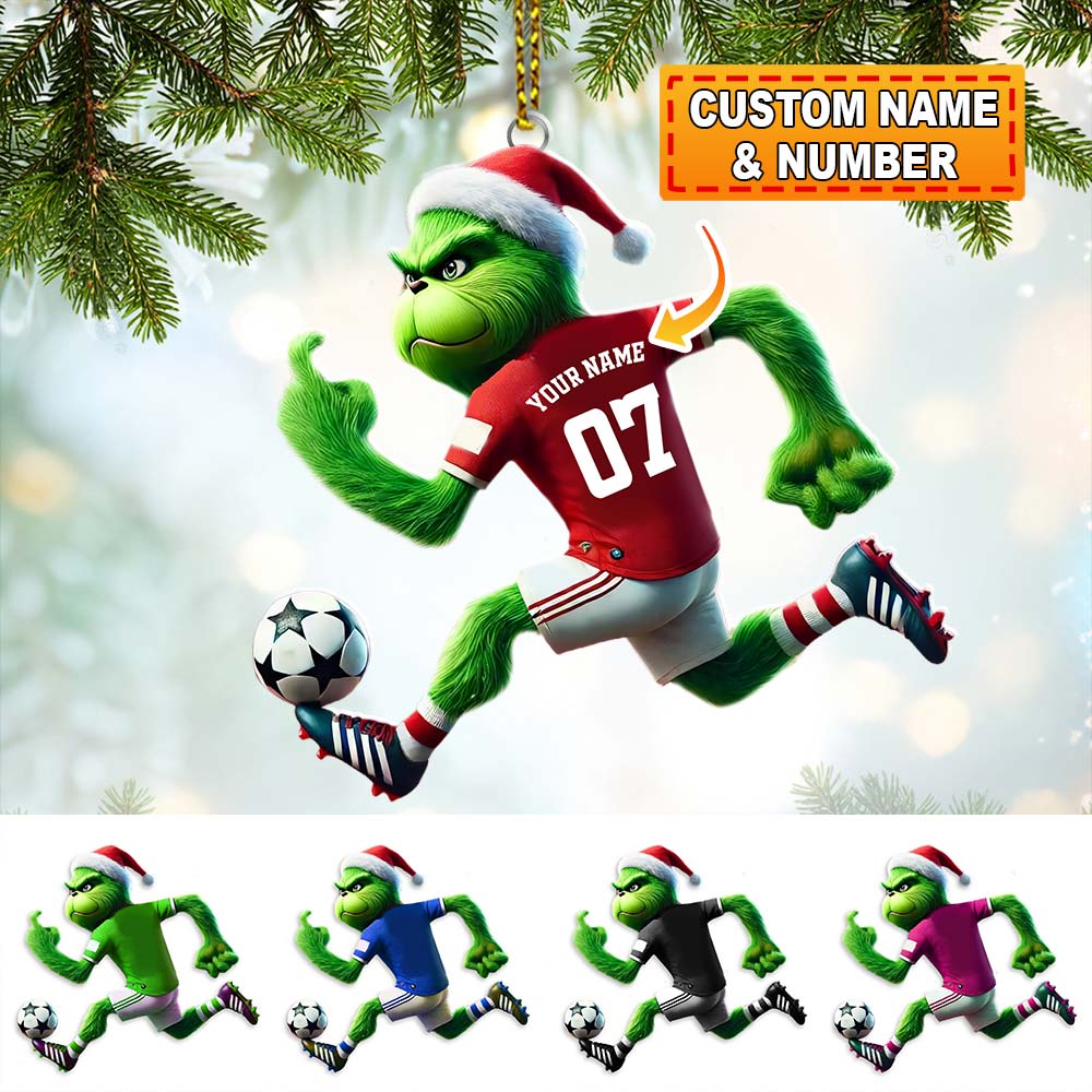 Blisscorners Christmas Soccer ELF, Home Decor, Christmas Ornament, Personalized Ornament2D Flat LM2111