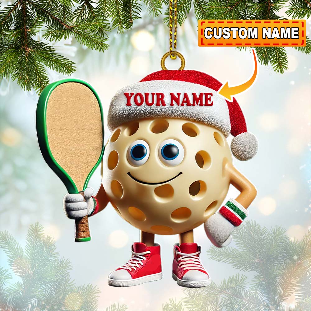 Blisscorners Custom Name Pickleball Ornament, Pickleball Lover Christmas Gift2D Flat LM2211