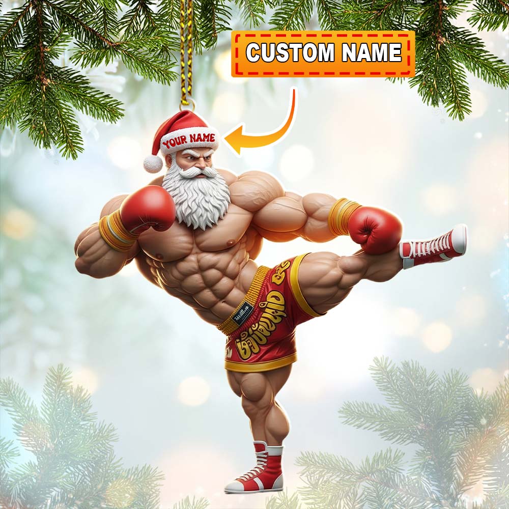 Blisscorners Muay Thai Home Decor, Christmas Ornament, Personalized Ornament2D Flat LM2111