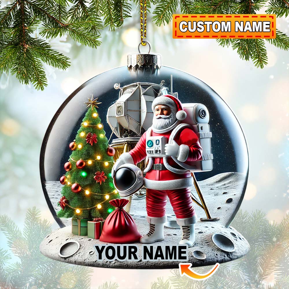 Blisscorners Custom Name Santa Astronaut Ornament, Astronaut  Christmas Decoration2D Flat LM2111