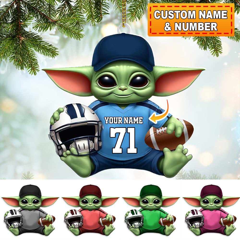 Blisscorners Custom Name Grinch Rugby Football Ornament, Rugby Football Lover Christmas Gift2D Flat LM2111