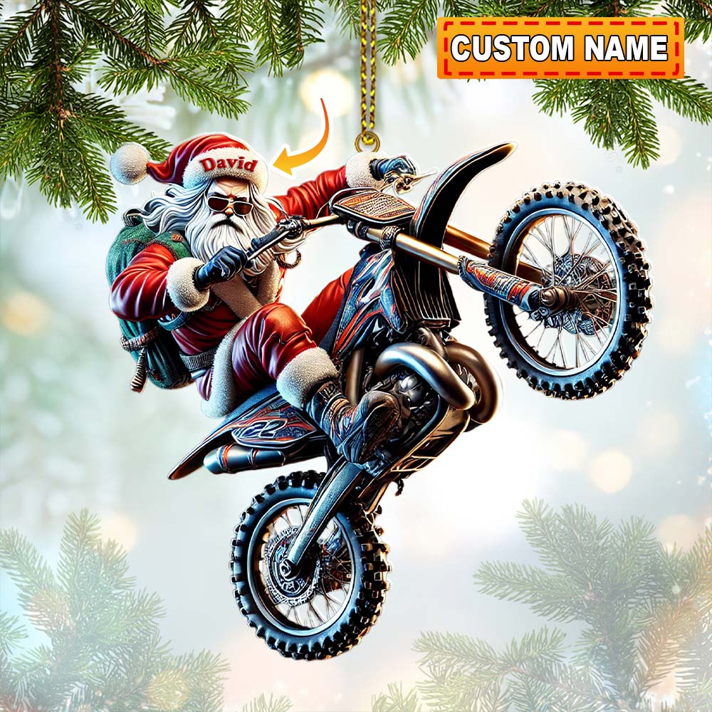 Blisscorners Custom Name Motocross Ornament, Motocross Lover Christmas Gift 72D Flat LM2211