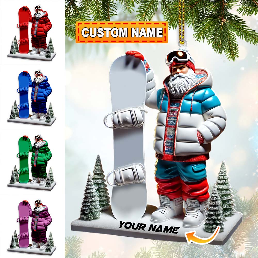 Blisscorners Custom Name Santa Snow Ornament, Santa Christmas Gift Decoration2D Flat LM2111