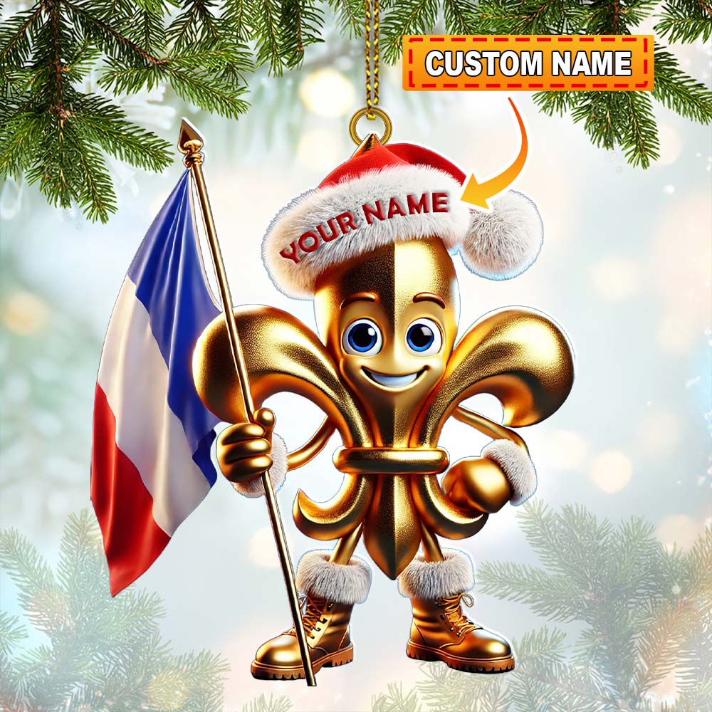 Blisscorners Custom Name France Ornament, France Lover Christmas Gift2D Flat LM2111