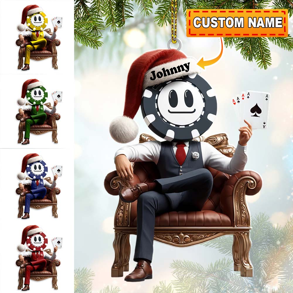 Blisscorners Custom Name Poker Ornament, Christmas Gift Decoration2D Flat LM2111