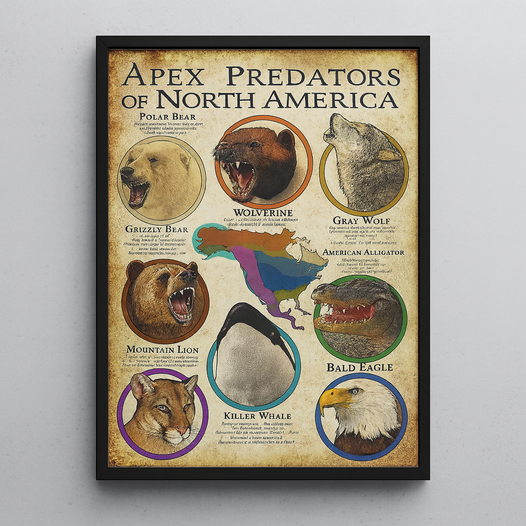 Blisscorners Animals USA Hunting Framed Canvas LM2611