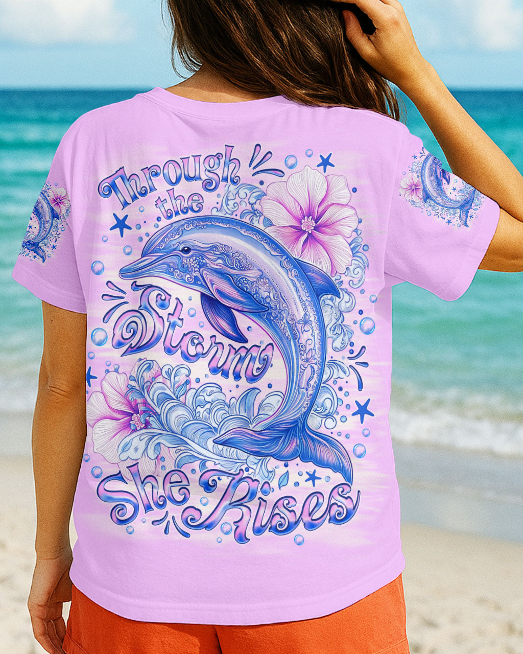 BLISSCORNERS THROUGH THE STORM DOLPHIN ALL OVER PRINT