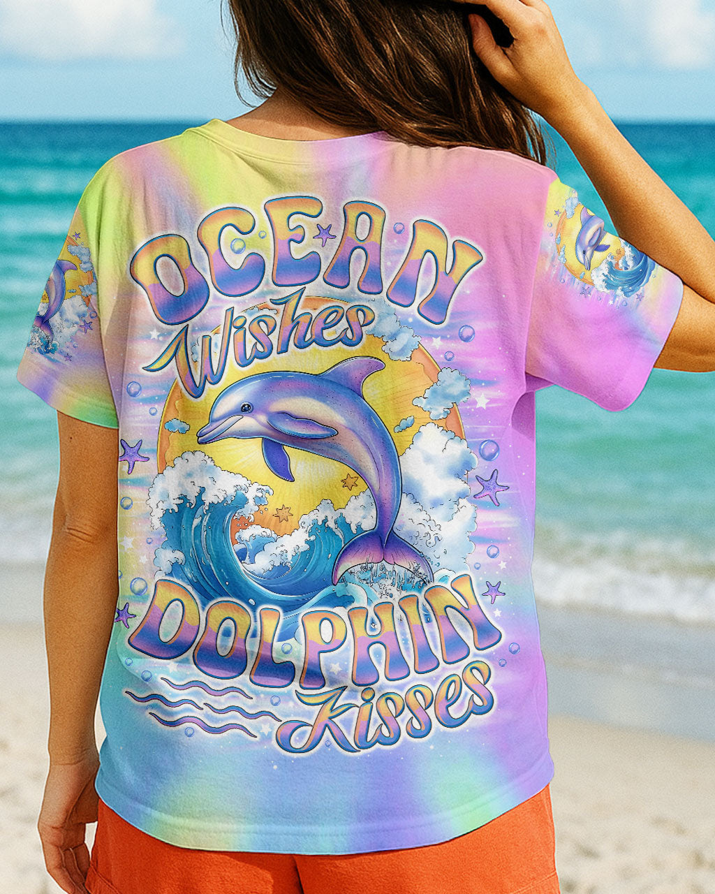 BLISSCORNERS OCEAN WISHES DOLPHIN KISSES ALL OVER PRINT