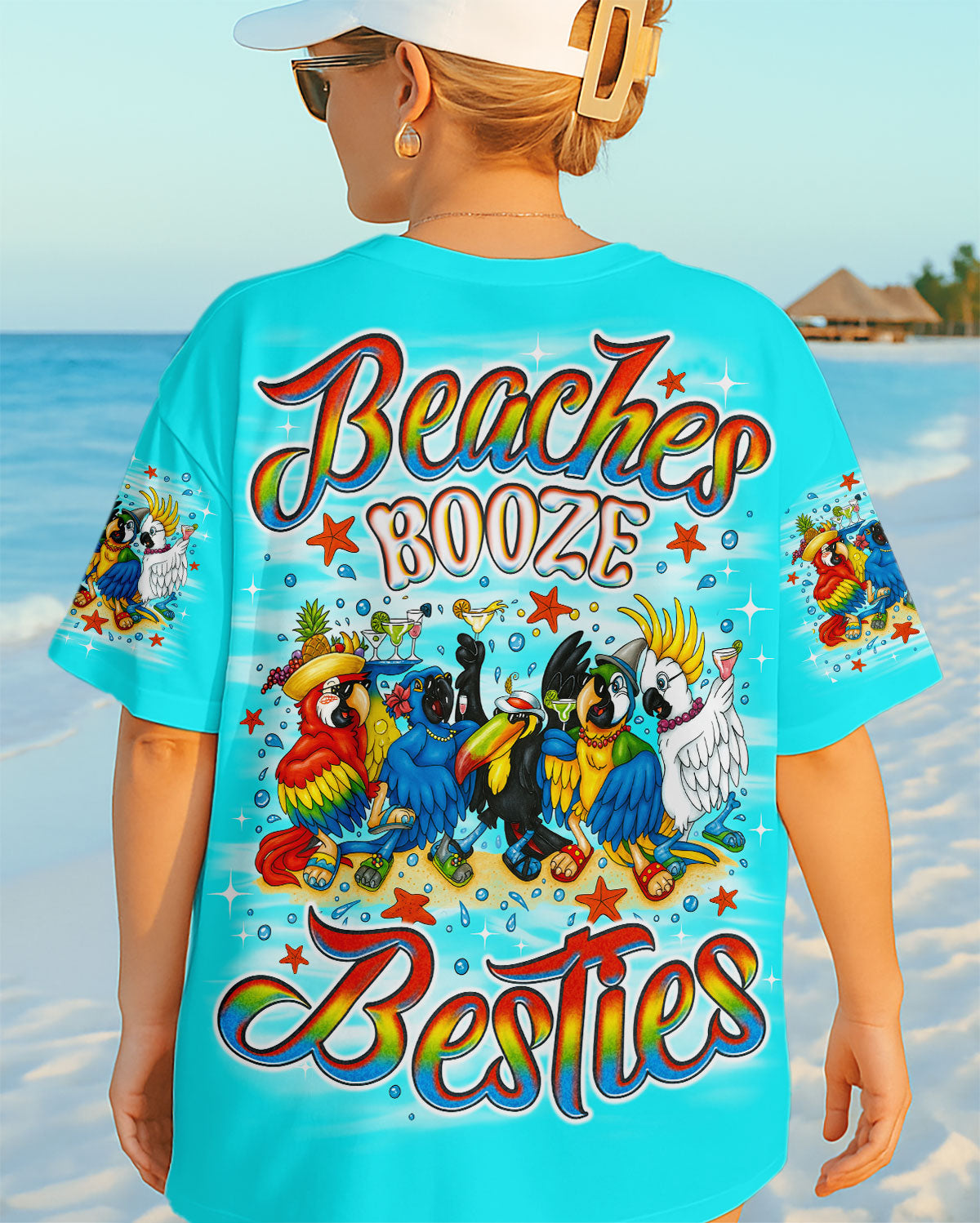 BLISSCORNERS BEACHES BOOZE BESTIES PARROT ALL OVER PRINT