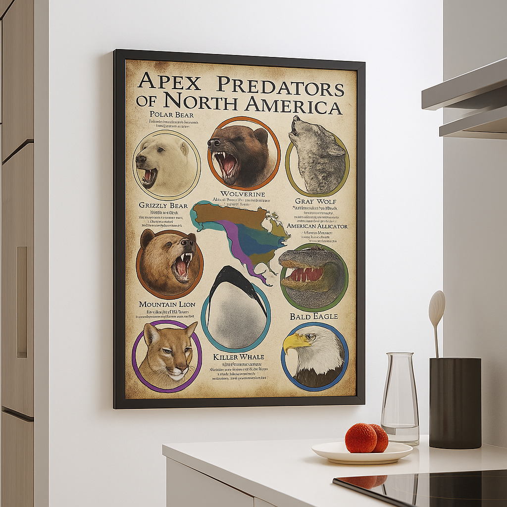 Blisscorners Animals USA Hunting Framed Canvas LM2611