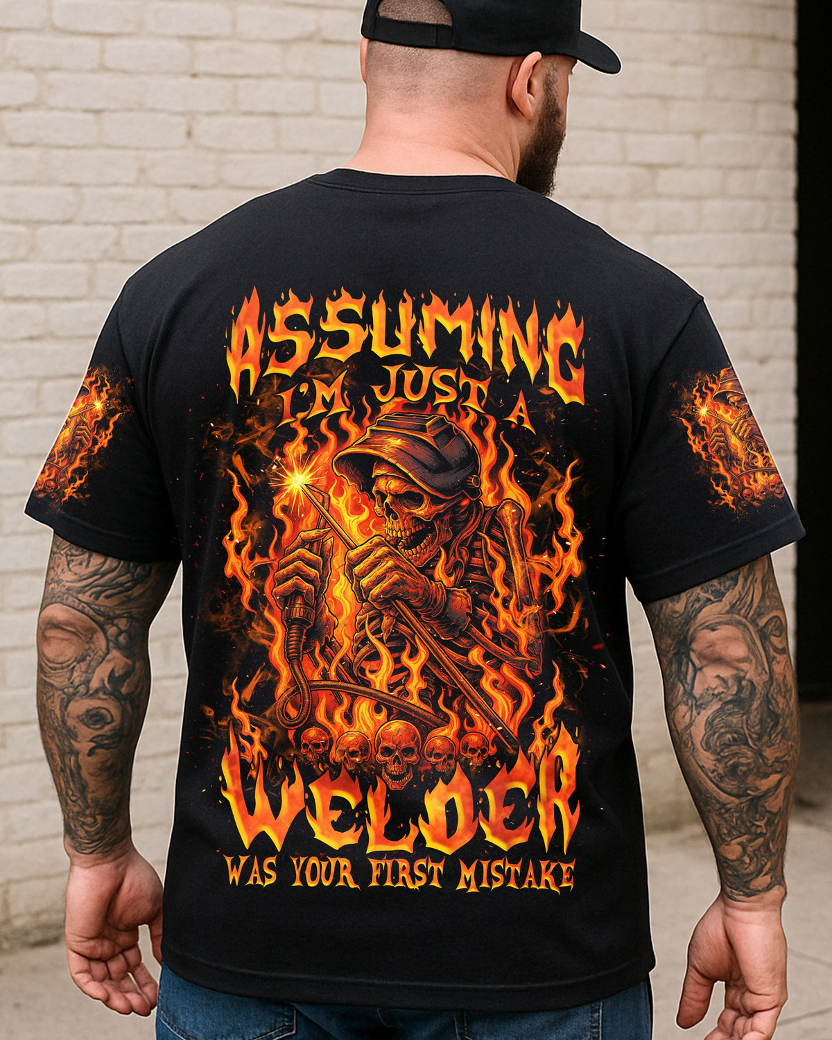 BLISSCORNERS ASSUMING I'M JUST A WELDER SKULL ALL OVER PRINT