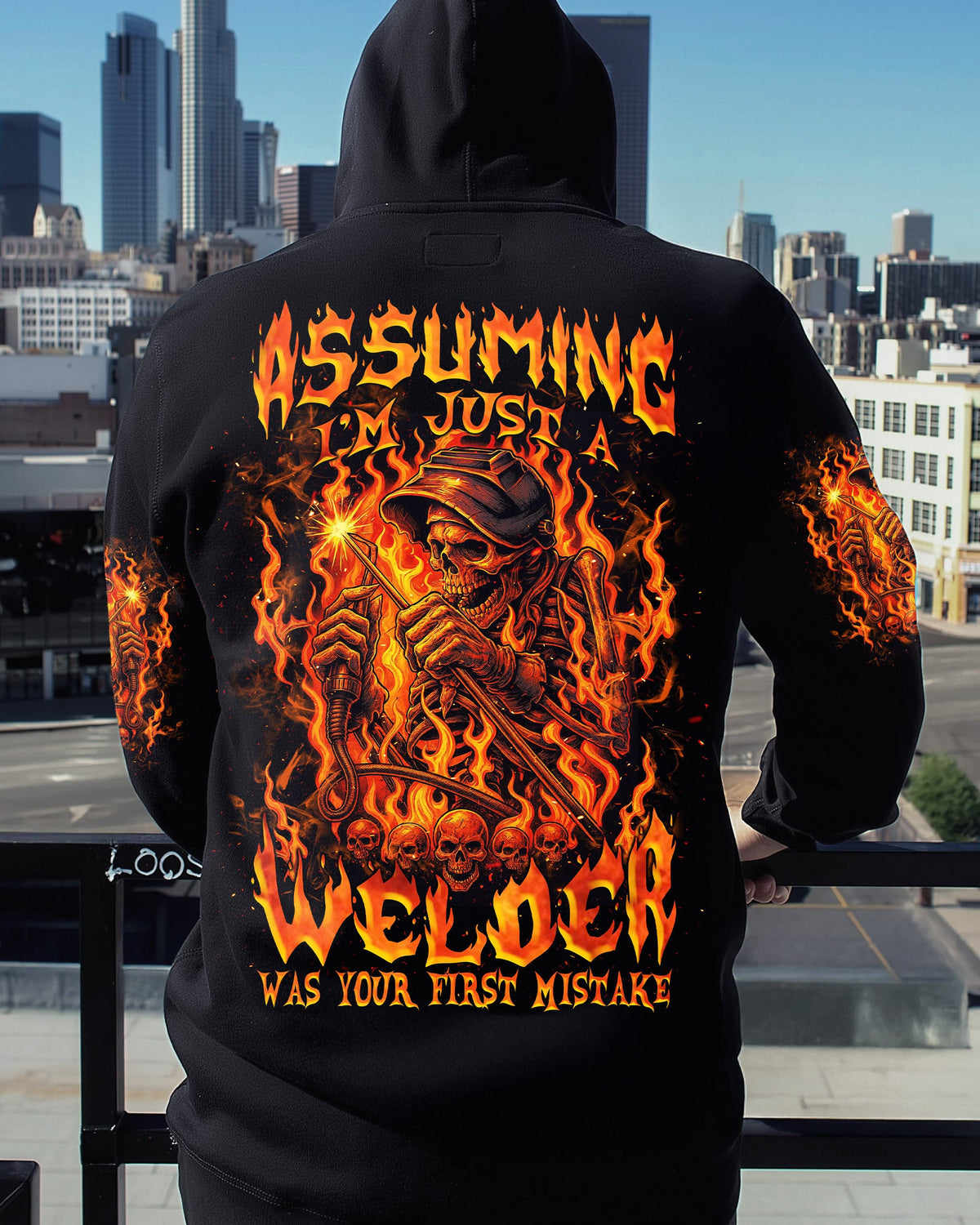 BLISSCORNERS ASSUMING I'M JUST A WELDER SKULL ALL OVER PRINT