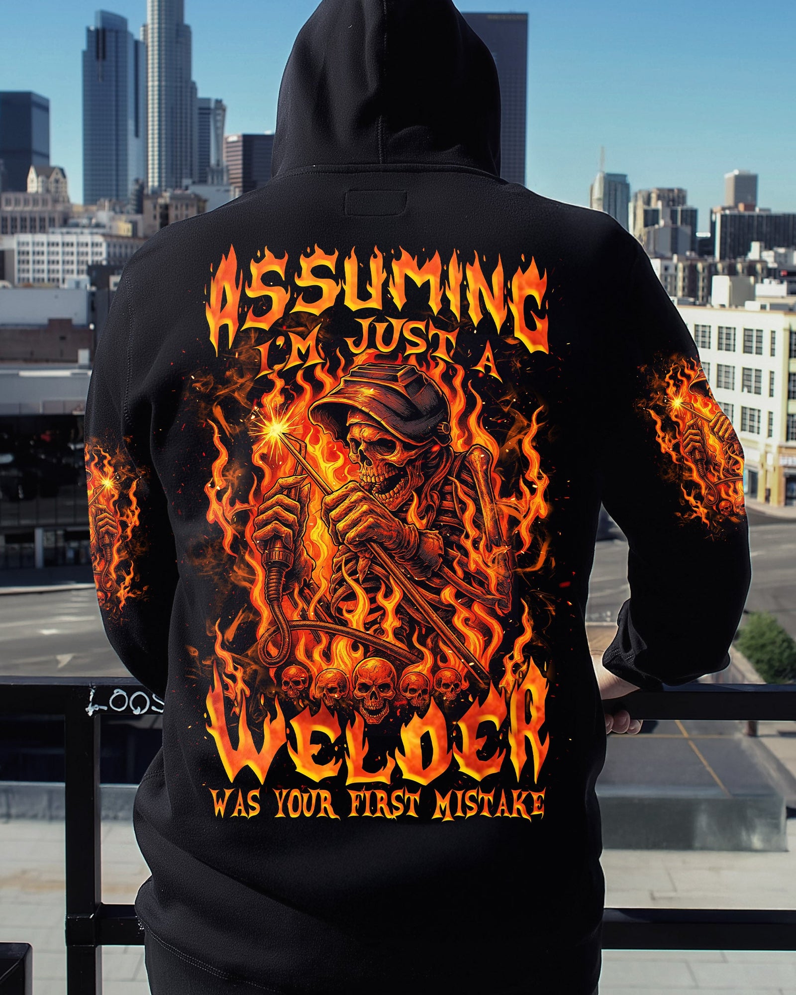 BLISSCORNERS ASSUMING I'M JUST A WELDER SKULL ALL OVER PRINT