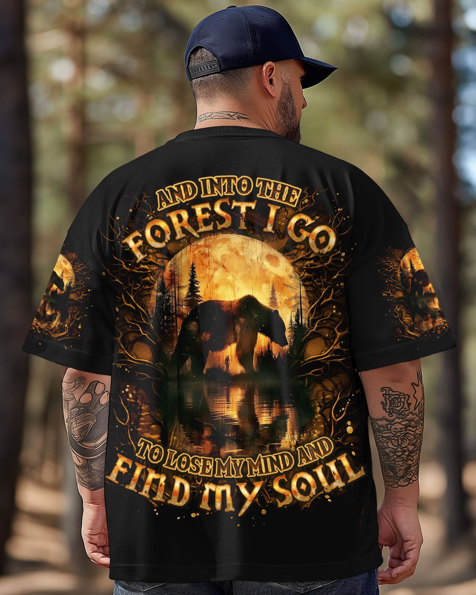 BLISSCORNERS AND INTO THE FOREST I GO BEAR  ALL OVER PRINT