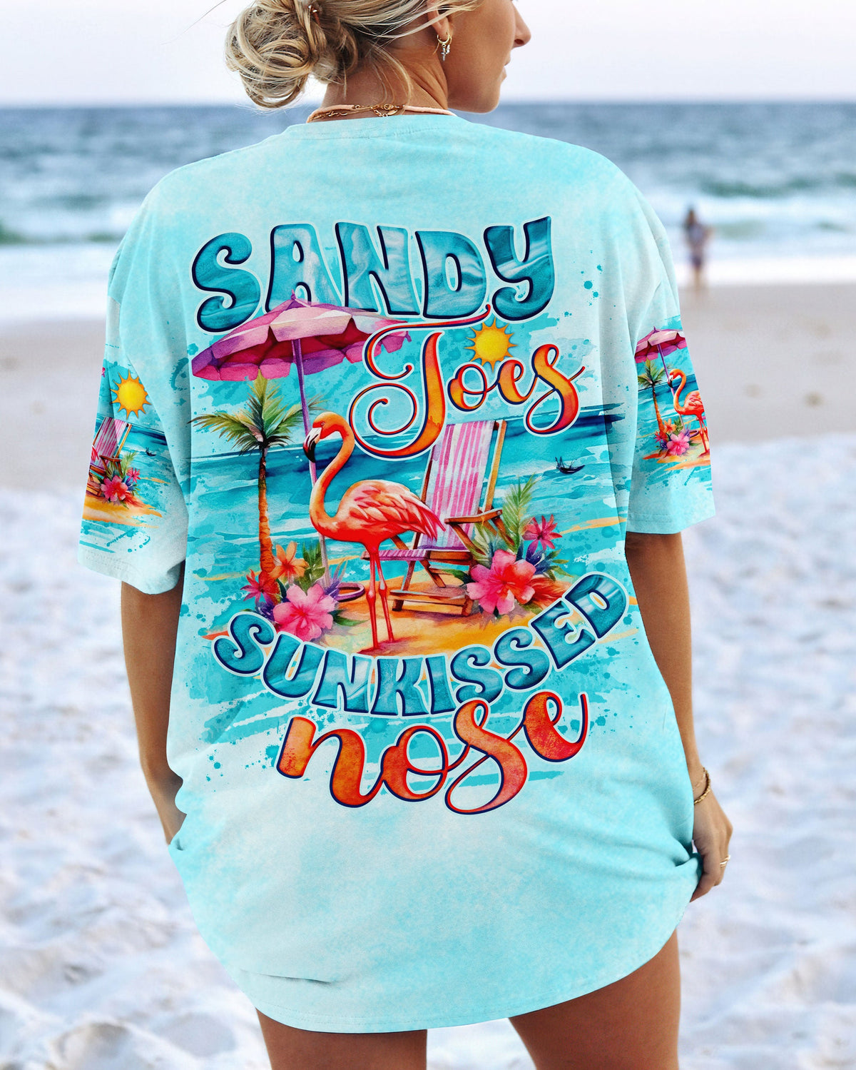 BLISSCORNERS SANDY TOES SUNKISSED NOSE FLAMINGO ALL OVER PRINT