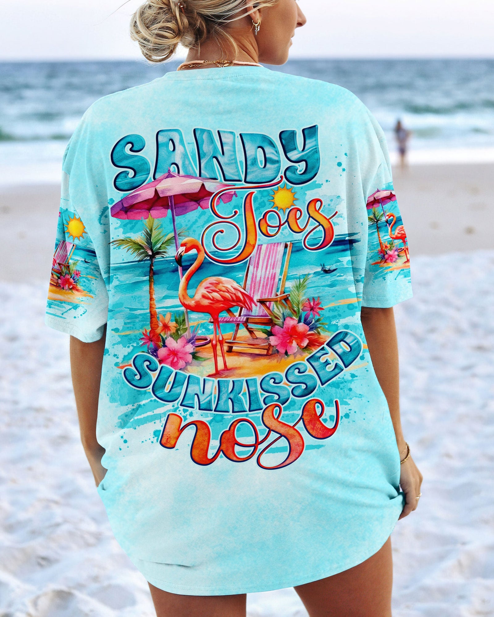 BLISSCORNERS SANDY TOES SUNKISSED NOSE FLAMINGO ALL OVER PRINT