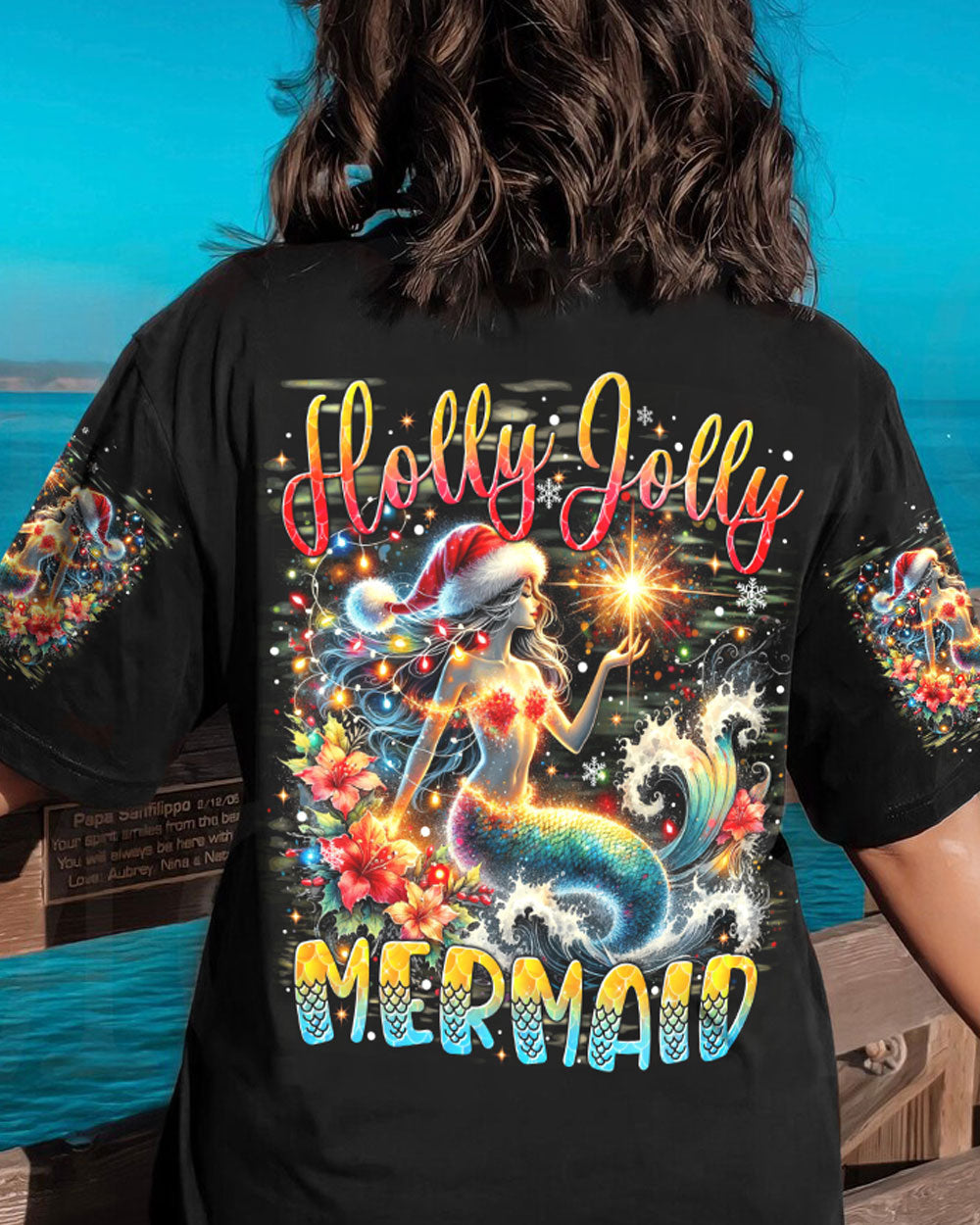 BLISSCORNERS HOLLY JOLLY MERMAID CHRISTMAS ALL OVER PRINT