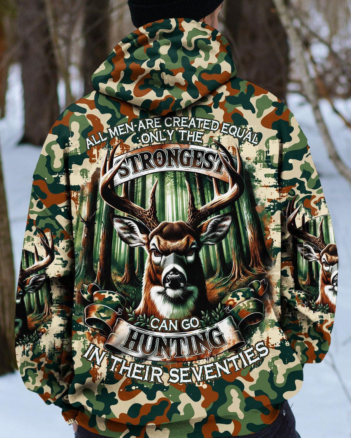 BLISSCORNERS GO HUNTING IN THEIR SEVENTIES DEER ALL OVER PRINT