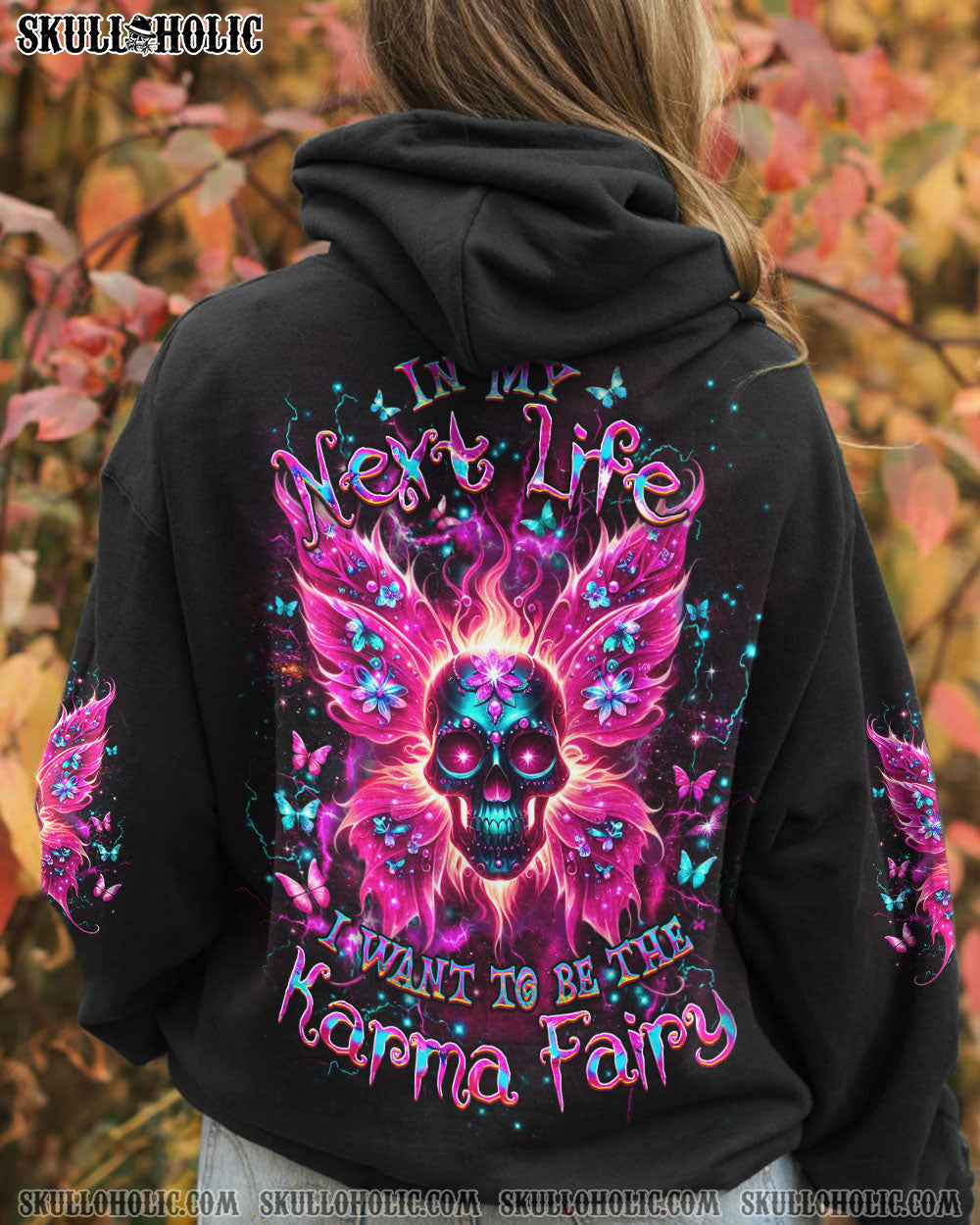 BLISSCORNERS KARMA FAIRY SKULL WINGS ALL OVER PRINT