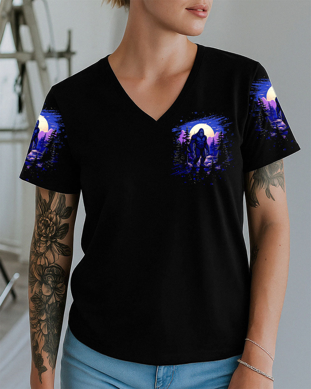 BLISSCORNERS HELLO DARKNESS MY OLD FRIEND BIGFOOT ALL OVER PRINT -  TLNT1411251