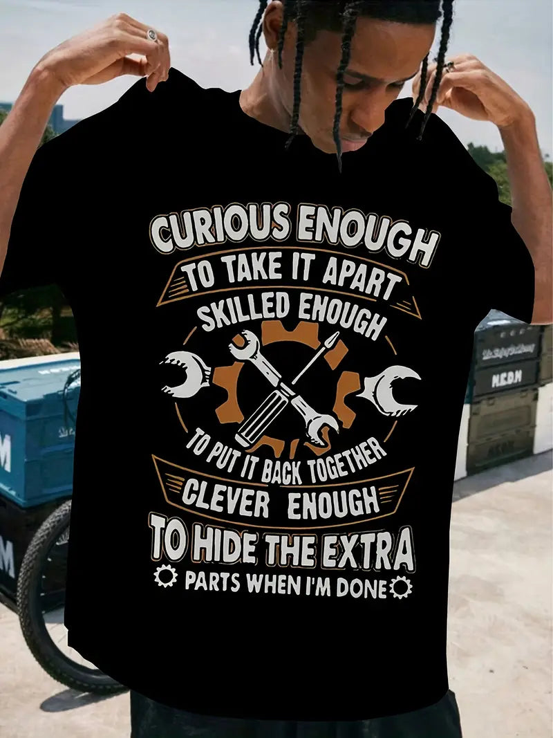 Blisscorners Curious Enough To Take It Apart Skilled Enough Mechanic Shirt Fun Gift for Mechanics