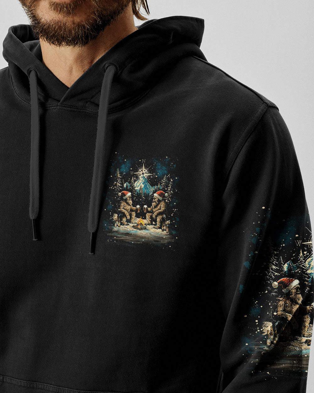 BLISSCORNERS MAKING MEMORIES ONE CAMPFIRE BIGFOOT CHRISTMAS ALL OVER PRINT