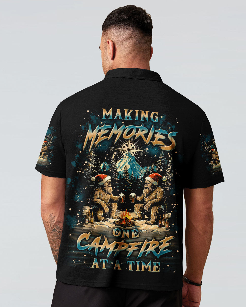 BLISSCORNERS MAKING MEMORIES ONE CAMPFIRE BIGFOOT CHRISTMAS ALL OVER PRINT