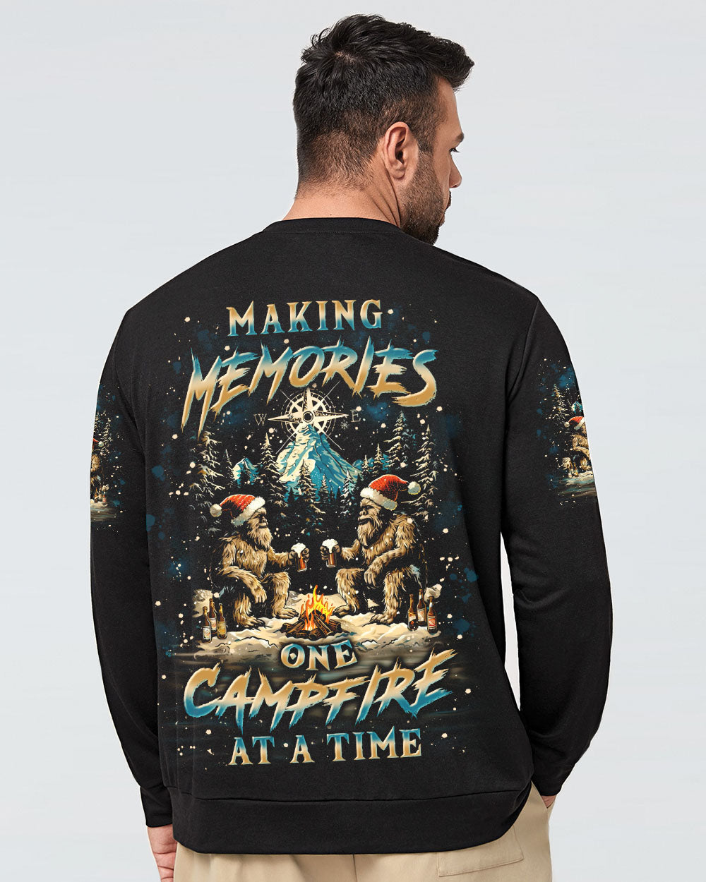 BLISSCORNERS MAKING MEMORIES ONE CAMPFIRE BIGFOOT CHRISTMAS ALL OVER PRINT