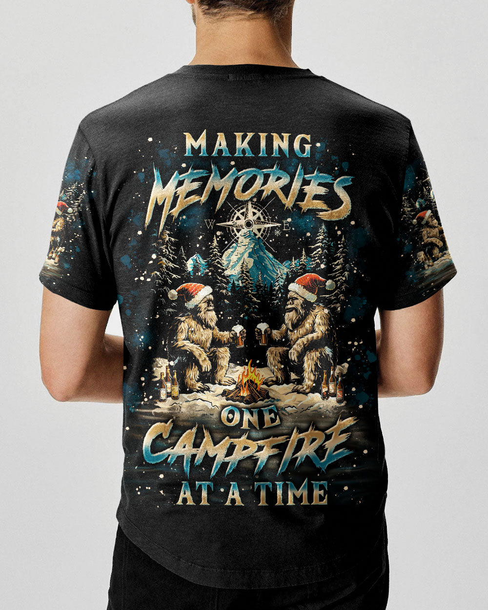 BLISSCORNERS MAKING MEMORIES ONE CAMPFIRE BIGFOOT CHRISTMAS ALL OVER PRINT