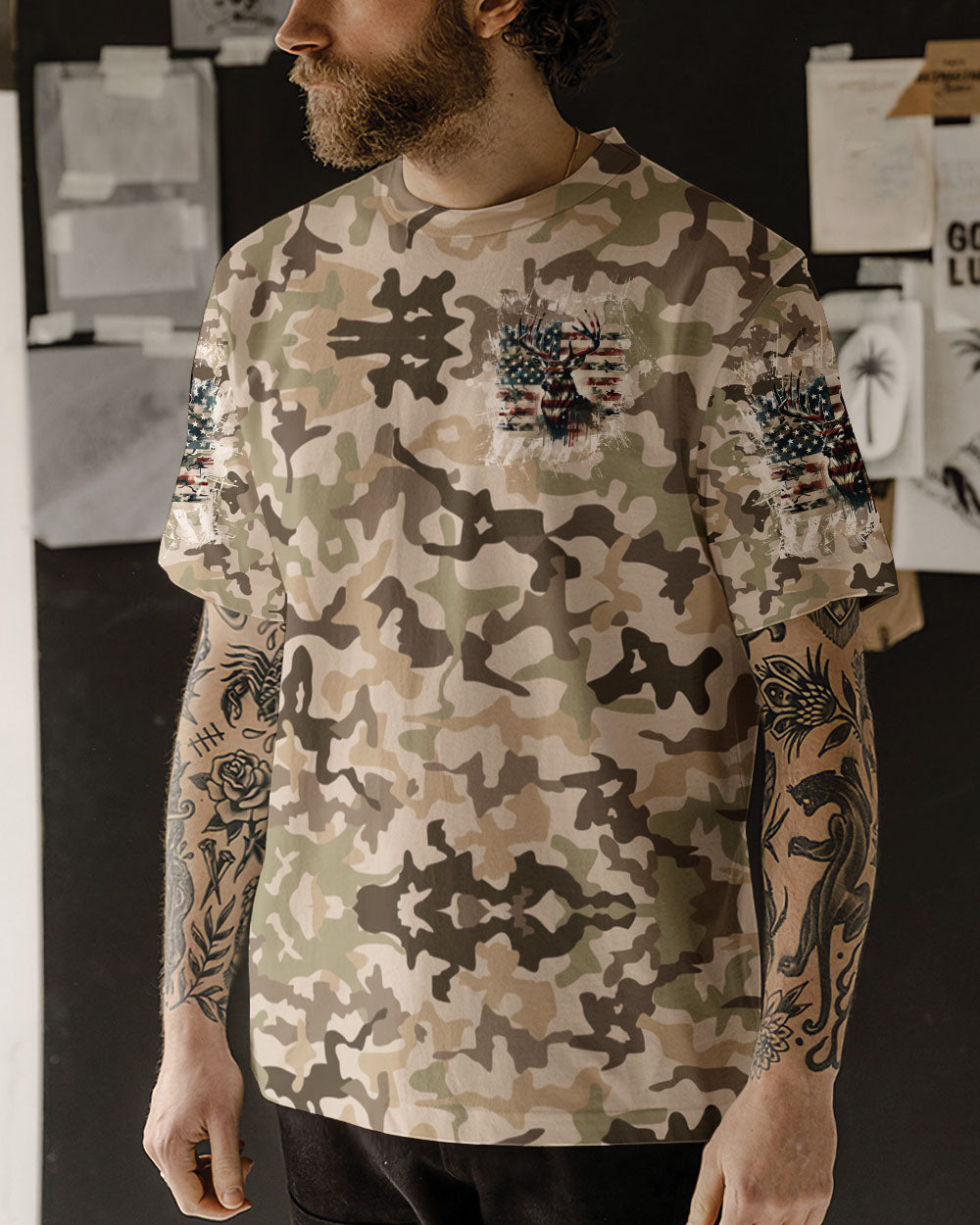 BLISSCORNERS GO HUNTING IN THEIR SEVENTIES DEER ALL OVER PRINT