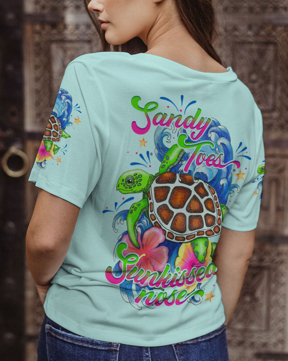BLISSCORNERS SANDY TOES SUNKISSED NOSE TURTLE ALL OVER PRINT
