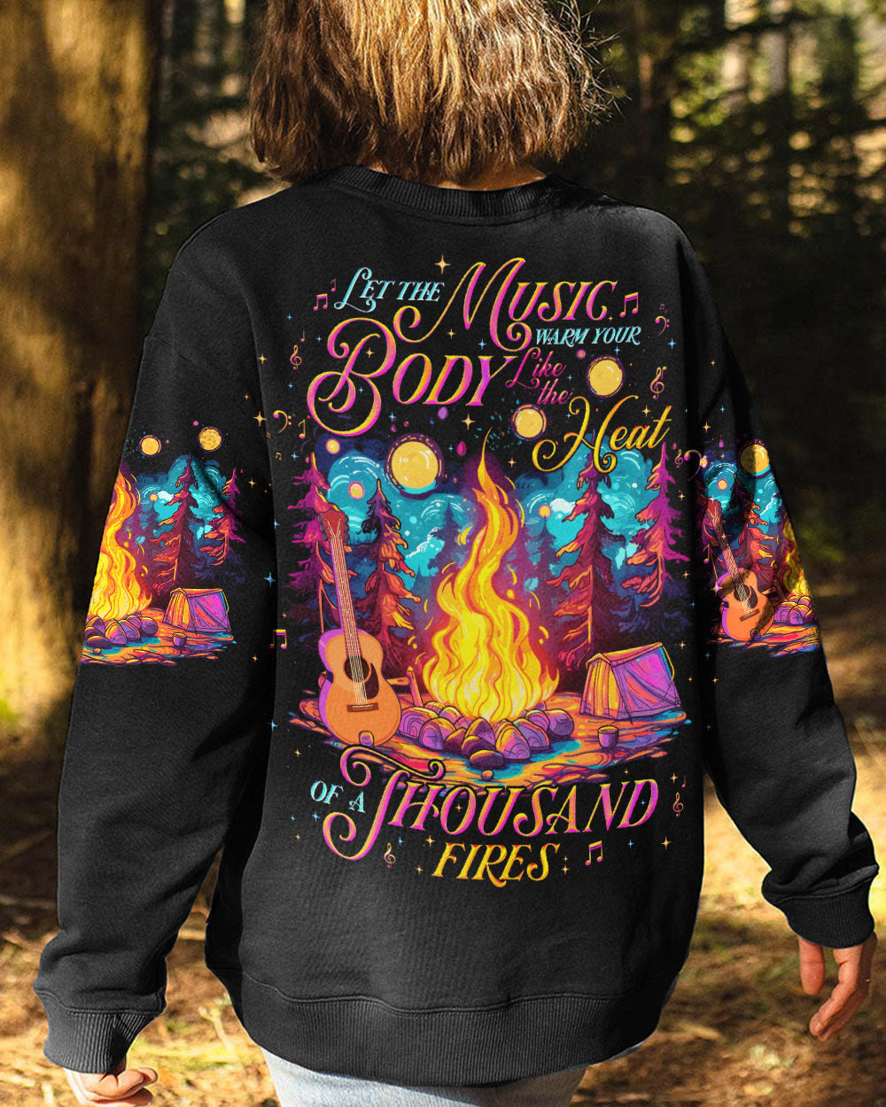 BLISSCORNERS LET THE MUSIC WARM YOUR BODY ALL OVER PRINT