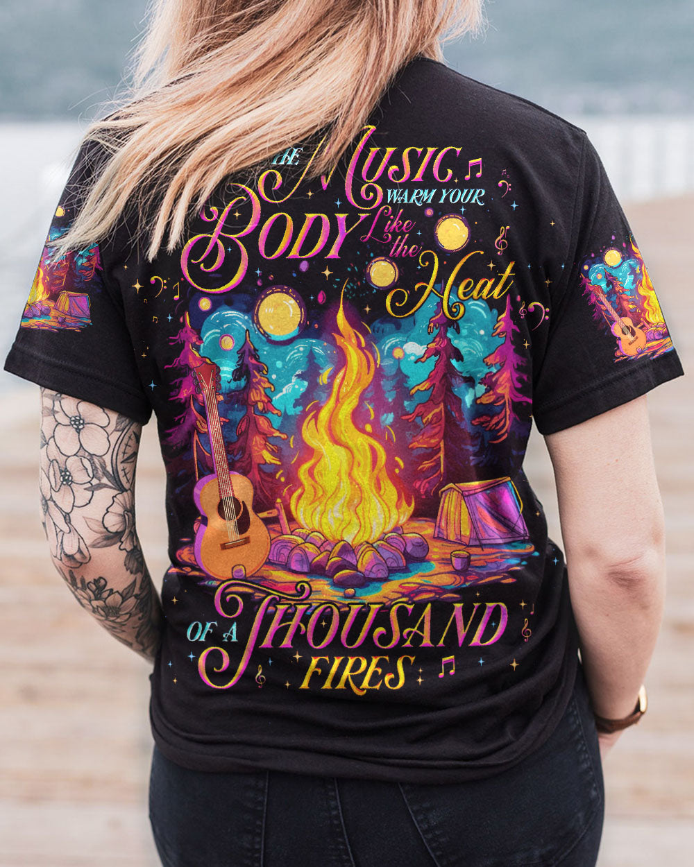 BLISSCORNERS LET THE MUSIC WARM YOUR BODY ALL OVER PRINT