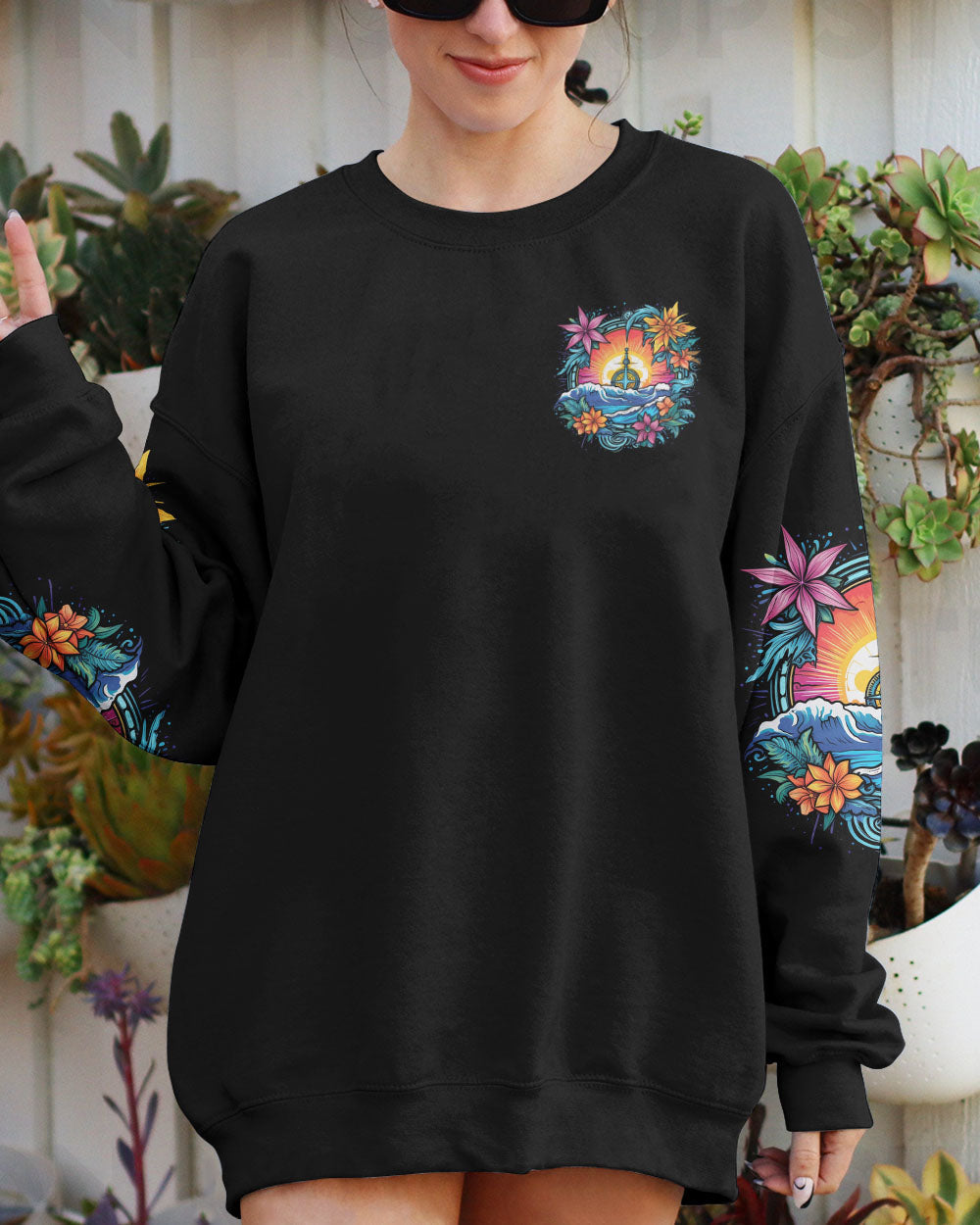 BLISSCORNERS SALTWATER HEALS EVERYTHING COMPASS ALL OVER PRINT