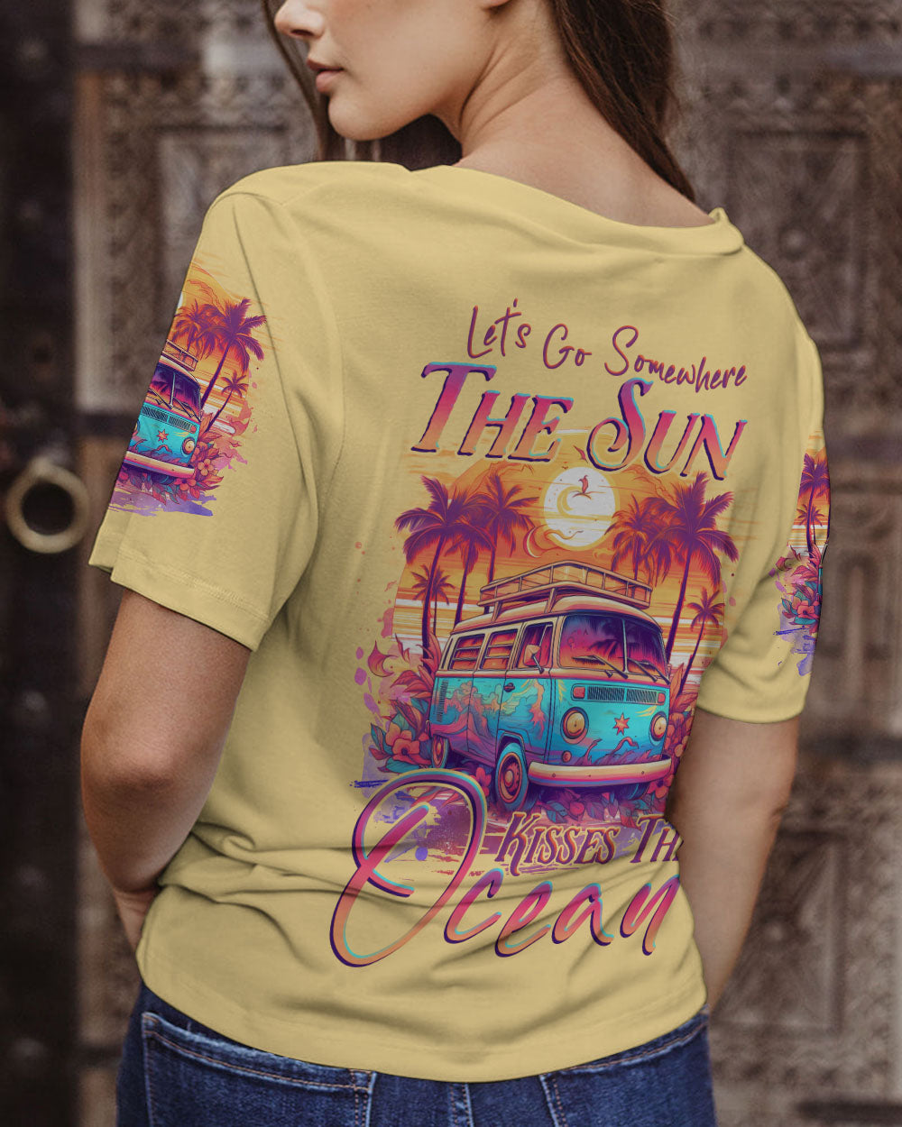 BLISSCORNERS LET'S GO SOMEWHERE THE SUN KISSES THE OCEAN ALL OVER PRINT