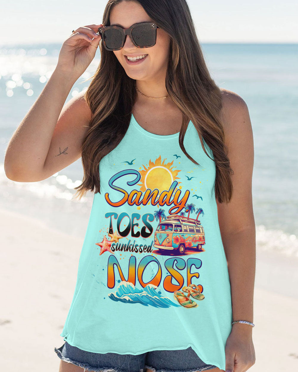 BLISSCORNERS SANDY TOES SUNKISSED NOSE ALL OVER PRINT