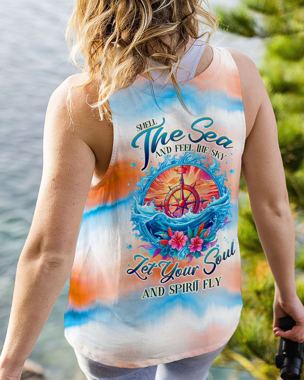 BLISSCORNERS SMELL THE SEA AND FEEL THE SKY COMPASS ALL OVER PRINT