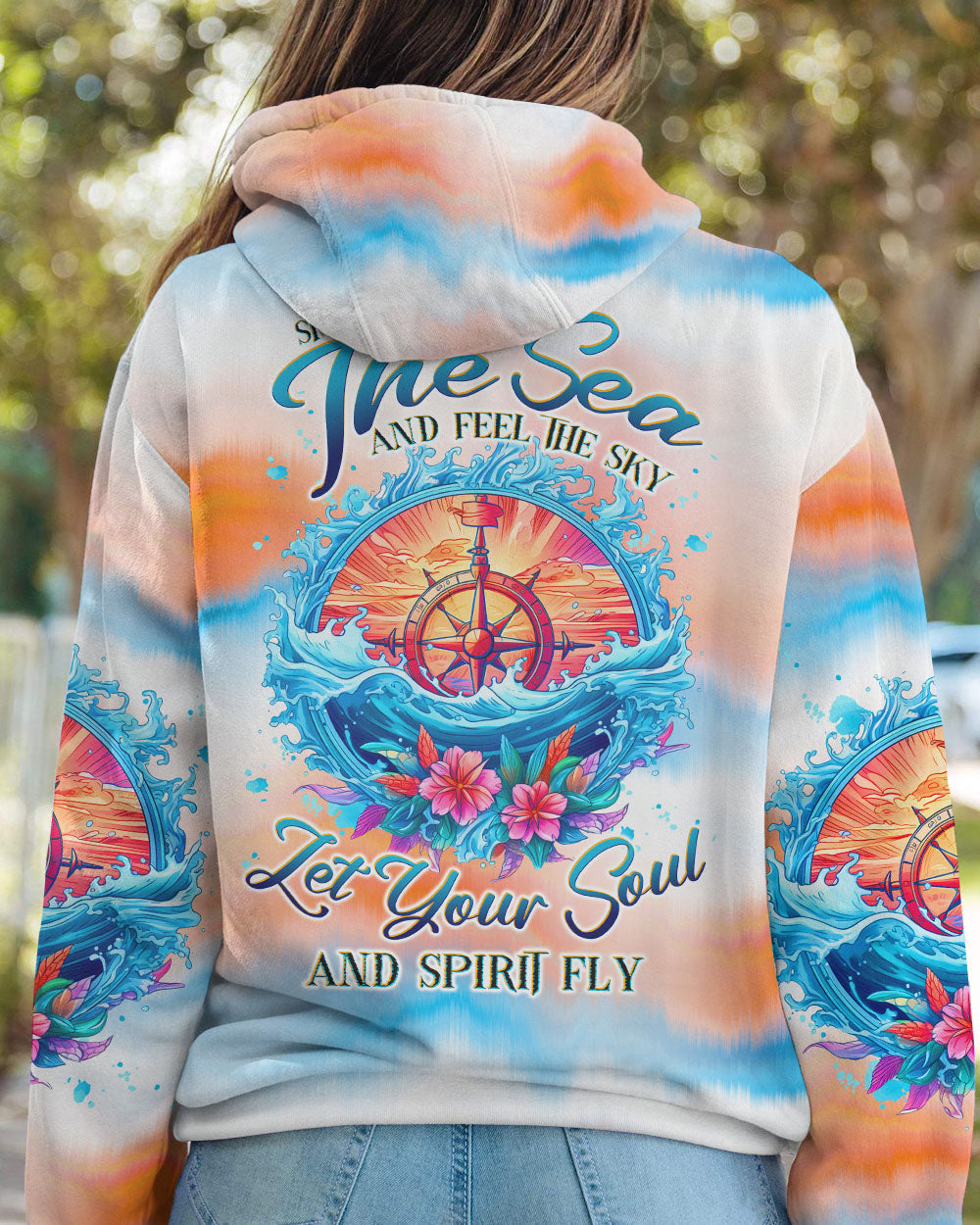BLISSCORNERS SMELL THE SEA AND FEEL THE SKY COMPASS ALL OVER PRINT