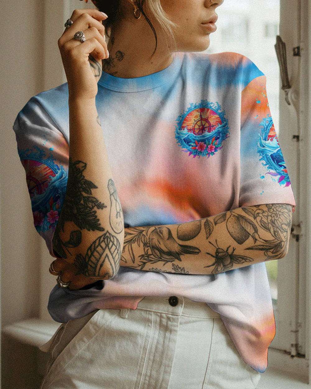 BLISSCORNERS SMELL THE SEA AND FEEL THE SKY COMPASS ALL OVER PRINT