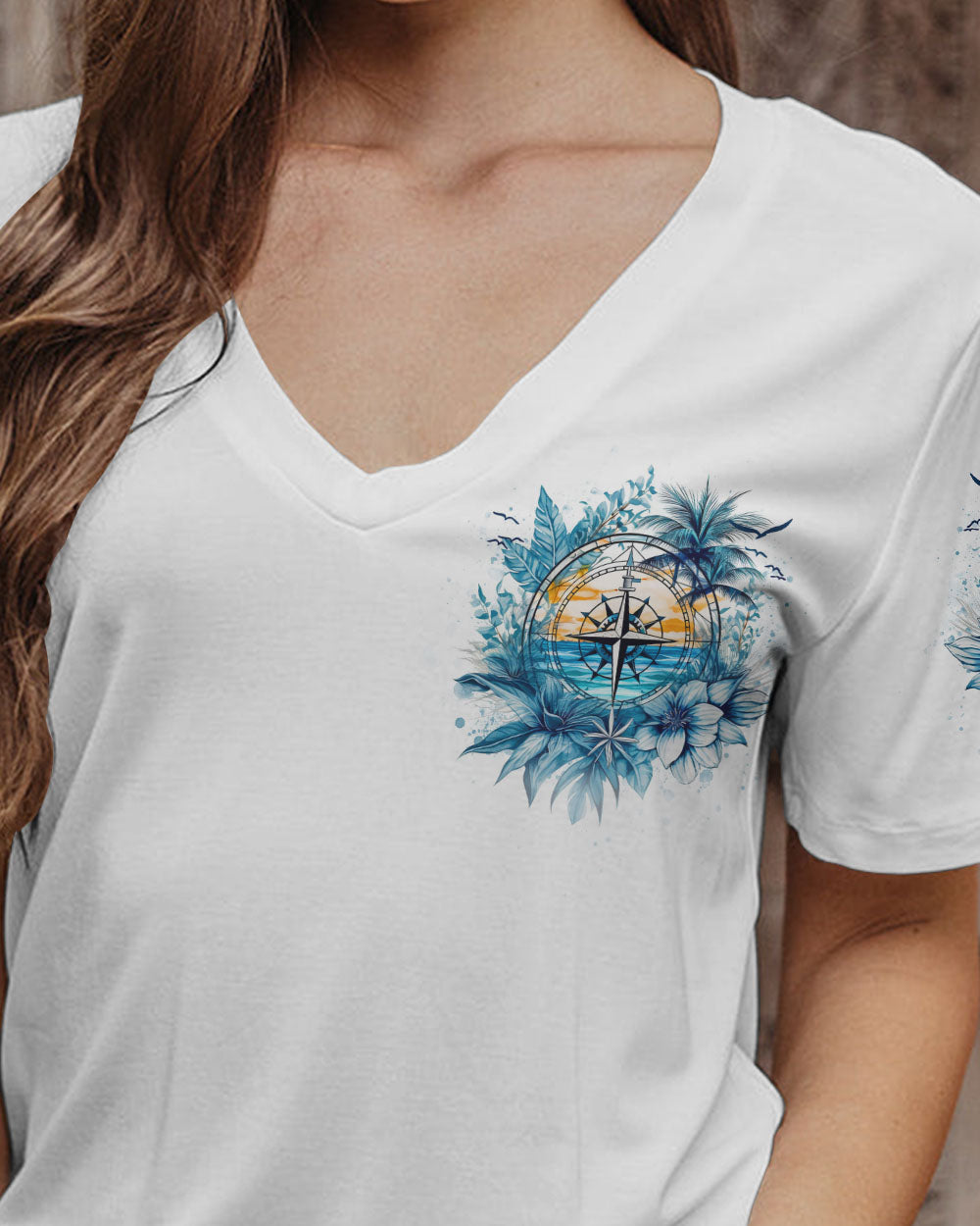 BLISSCORNERS OCEAN AIR SALTY HAIR COMPASS ALL OVER PRINT