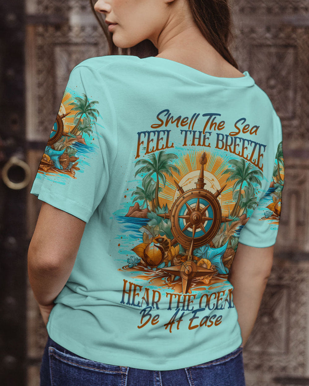BLISSCORNERS SMELL THE SEA FEEL THE BREEZE ALL OVER PRINT