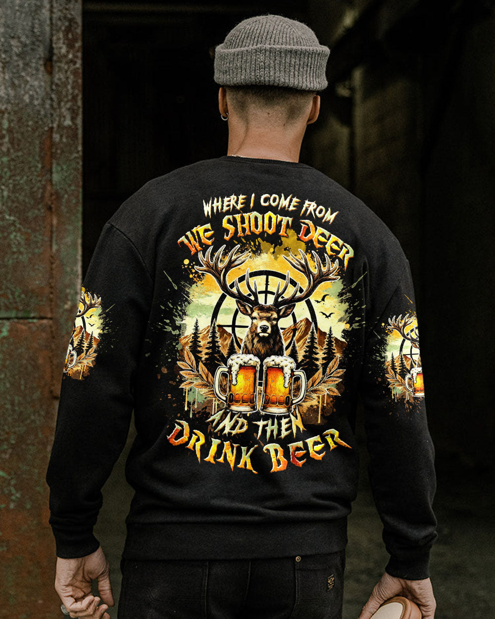 BLISSCORNERS WE SHOOT DEER AND THEN DRINK BEER ALL OVER PRINT